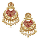 Mahi Traditional Dangler Earrings with Artifical Pearl Red Meenakariwork for Women (ER1109704G)