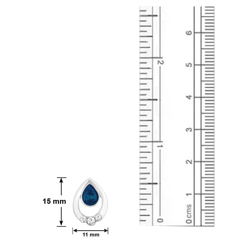 Mahi Swarovski Crystals Blue Pretty Drop Stud Earrings