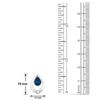 Mahi Swarovski Crystals Blue Pretty Drop Stud Earrings