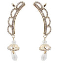 Tip Top Fashions White Austrian Stone Gold Plated Ear Cuff - 1303002