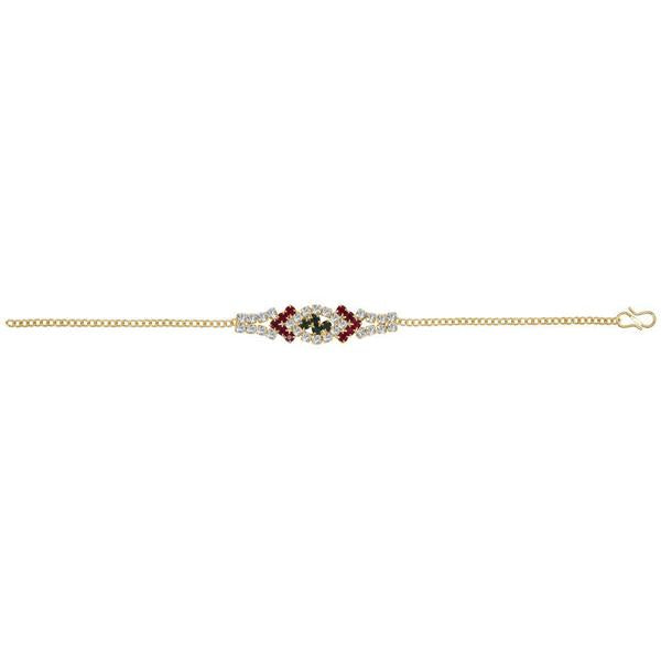Eugenia Red And Green Austrian Stone Gold Plated Bracelet - 1401703