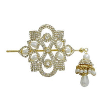 Apurva Pearls Gold Plated Stone Pearl Hair Brooch - 1502704