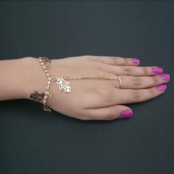 Eugenia Gold Plated Austrian Stone Chain Hand Harness - 1502348