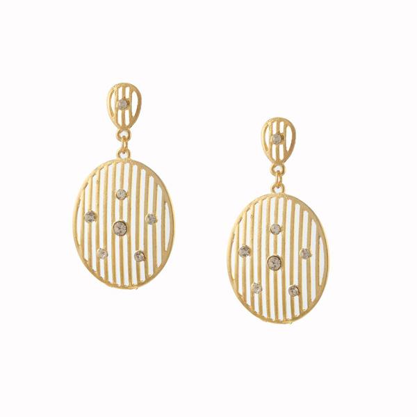 Jeweljunk Austrian Stone Gold Plated Dangler Earrings - 1301157