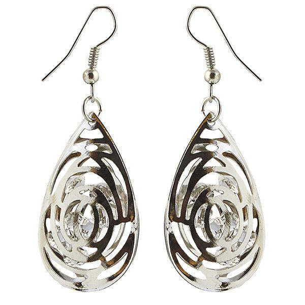 The99Jewel Stone Rhodium Plated Dangler Earring - 1306438