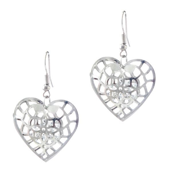 The99Jewel Zinc Alloy Silver Plated Stone Dangle Earring - 1306447