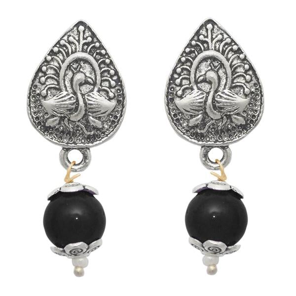 The99jewel Pearl Drop Antique Silver Plated Duck Design Earring - 1309001G
