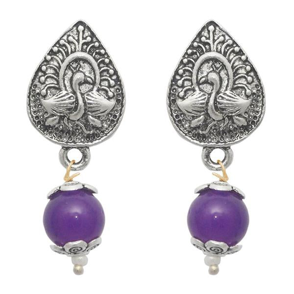 The99jewel Pearl Drop Antique Silver Plated Duck Design Earring - 1309001H