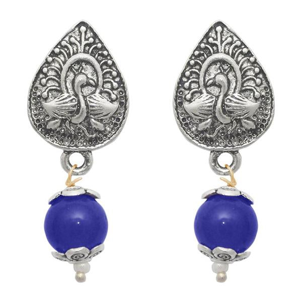 The99jewel Pearl Drop Antique Silver Plated Duck Design Earring - 1309001I