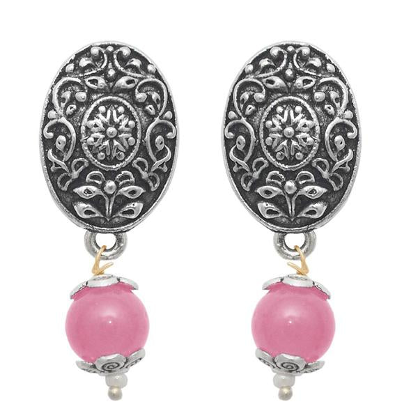 The99jewel Pearl Drop Antique Silver Plated Floral Design Earring - 1309002F