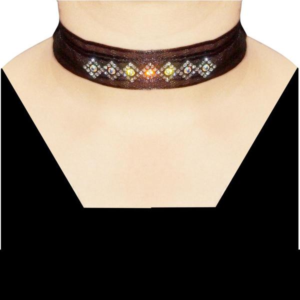 Jeweljunk Lace Stone Adjustable Tattoo Choker Necklace - 1108630