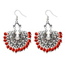Jeweljunk Silver Plated Beads Afghani Dangler Earrings - 1311208B
