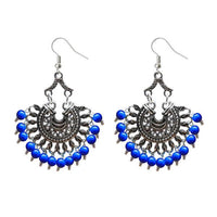 Jeweljunk Silver Plated Beads Afghani Dangler Earrings - 1311209C