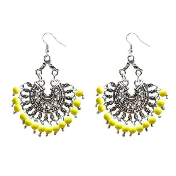 Jeweljunk Beads Silver Plated Afghani Dangler Earrings - 1311209E