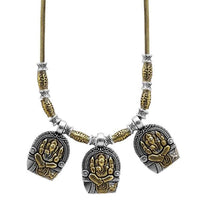 Jeweljunk Ganpati Design 2 Tone Plated Boho Necklace - 1111011