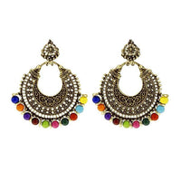 Jeweljunk Multi Beads Antique Gold Plated Dangler Earring - 1311006A