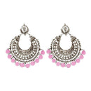 Jeweljunk Pink Beads Afghani Earrings - 1311022B