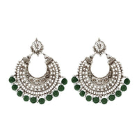Jeweljunk Beads Silver Plated Afghani Earrings - 1311025D