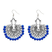 Jeweljunk Blue Beads Afghani Earrings - 1311208M