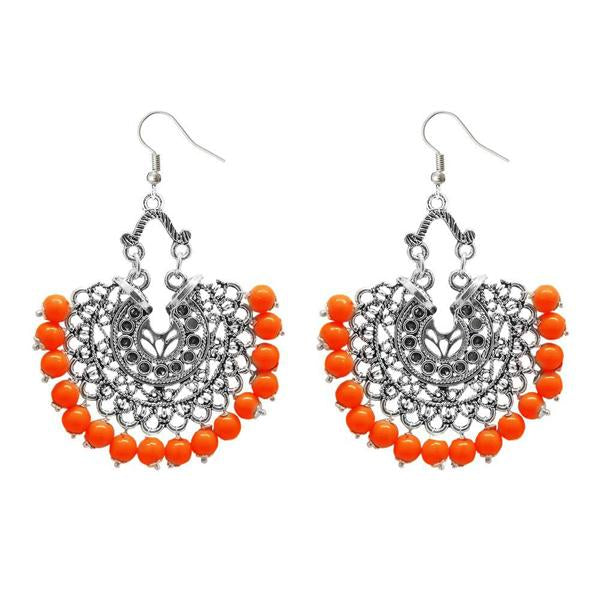 Jeweljunk Orange Beads Afghani Earrings - 1311208O