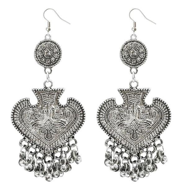 Jeweljunk Rhodium Plated Dangler Earrings - 1311042