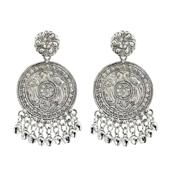 Jeweljunk Rhodium Plated Dangler Earrings - 1311044