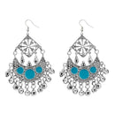 Jeweljunk Blue Meenakari Rhodium Plated Afghani Earrings - 1311034G