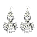 Jeweljunk White Meenakari Rhodium Plated Afghani Earrings - 1311039E