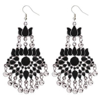 Jeweljunk Black Meenakari Afghani Earrings - 1311040C