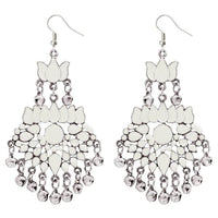 Jeweljunk White Meenakari Afghani Earrings - 1311040E
