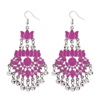Jeweljunk Pink Meenakari Afghani Earrings - 1311040G