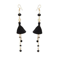 Jeweljunk Gold Plated Black Thread Earrings - 1310906F