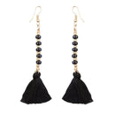 Jeweljunk Gold Plated Black Thread Earrings - 1310907B