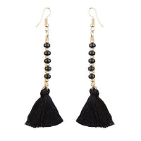 Jeweljunk Gold Plated Black Thread Earrings - 1310907B
