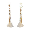 Jeweljunk Gold Plated White Thread Earrings - 1310907D