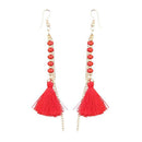 Jeweljunk Gold Plated Red Thread Earrings - 1310907E