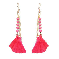 Jeweljunk Gold Plated Pink Thread Earrings - 1310907J