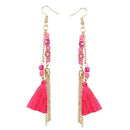 Jeweljunk Gold Plated Pink Thread Earrings - 1310908E