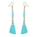 Jeweljunk Gold Plated Blue Thread Earrings - 1310910D