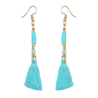Jeweljunk Gold Plated Blue Thread Earrings - 1310910D