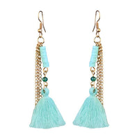 Jeweljunk Gold Plated Blue Thread Earrings - 1310910F