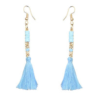 Jeweljunk Gold Plated Blue Thread Earrings - 1310910H