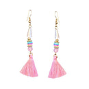 Jeweljunk Gold Plated Pink Thread Earrings - 1310911A