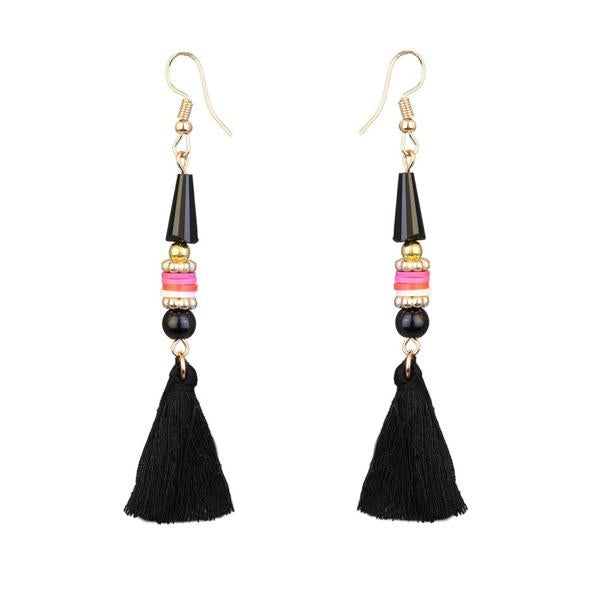 Jeweljunk Gold Plated Black Thread Earrings - 1310911E