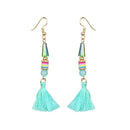 Jeweljunk Gold Plated Green Thread Earrings - 1310911F