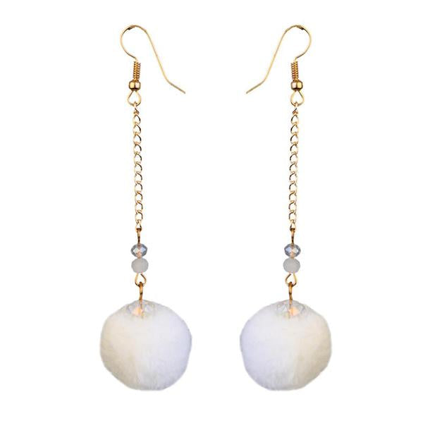 Jeweljunk Gold Plated White Thread Earrings - 1310914A