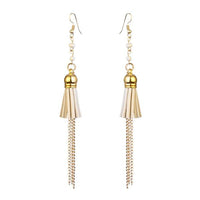 Jeweljunk Gold Plated White Thread Earrings - 1310916E