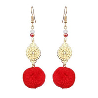 Jeweljunk Gold Plated Red Thread Earrings - 1310918B