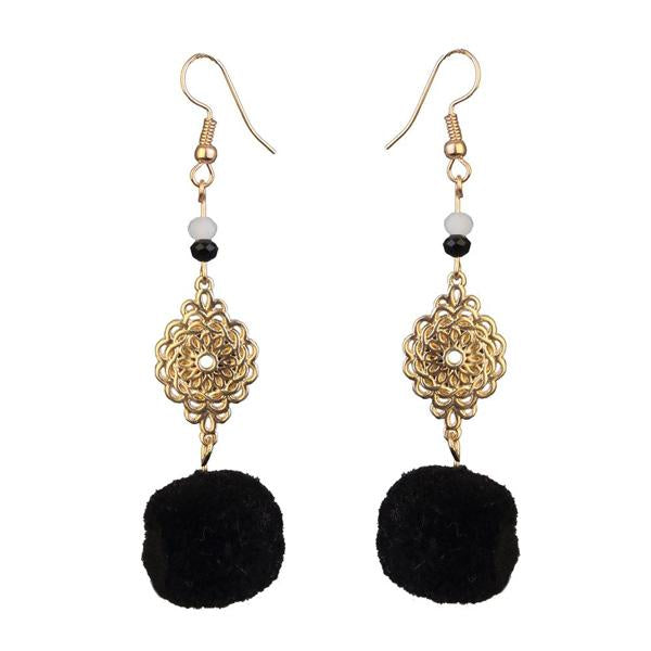 Tip Top Fashions Gold Plated Black Thread Earrings - 1310918C