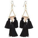 Jeweljunk Gold Plated Black Thread Earrings - 1310919F